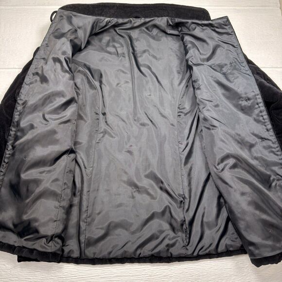 Vintage Quilted Black Velvet Mandarin Collar Jacket Women's Asian Inspired Coat - Picture 9 of 15